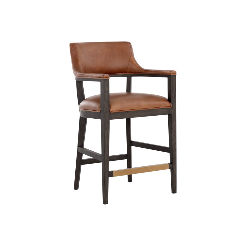 Brylea Counter Stool - Brown - Shalimar Tobacco Leather,  Counter Stool (26.50" Seat Height)