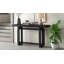Console contemporaine avec plateau en bois, très longue table d'entrée