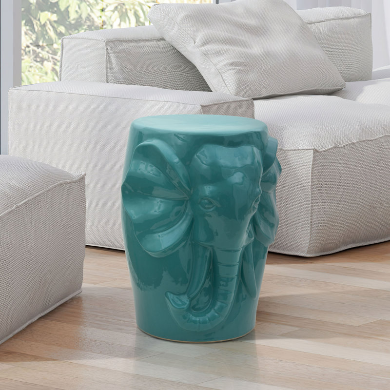 Carved Elephant Porcelain Garden Stool