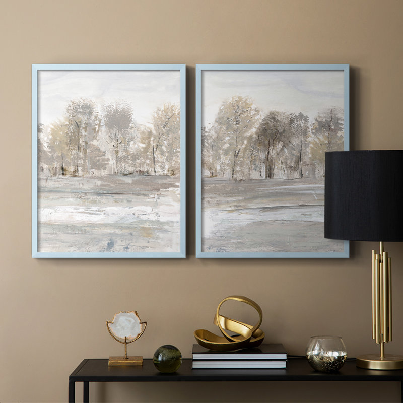 «Meadow's Edge I», reproduction encadrée de qualité supérieure - prête à être accrochée - aucun clou requis - aucun clou requis