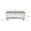 Table basse Surfside grand format avec roulettes, 3 tiroirs et tablette ouverte