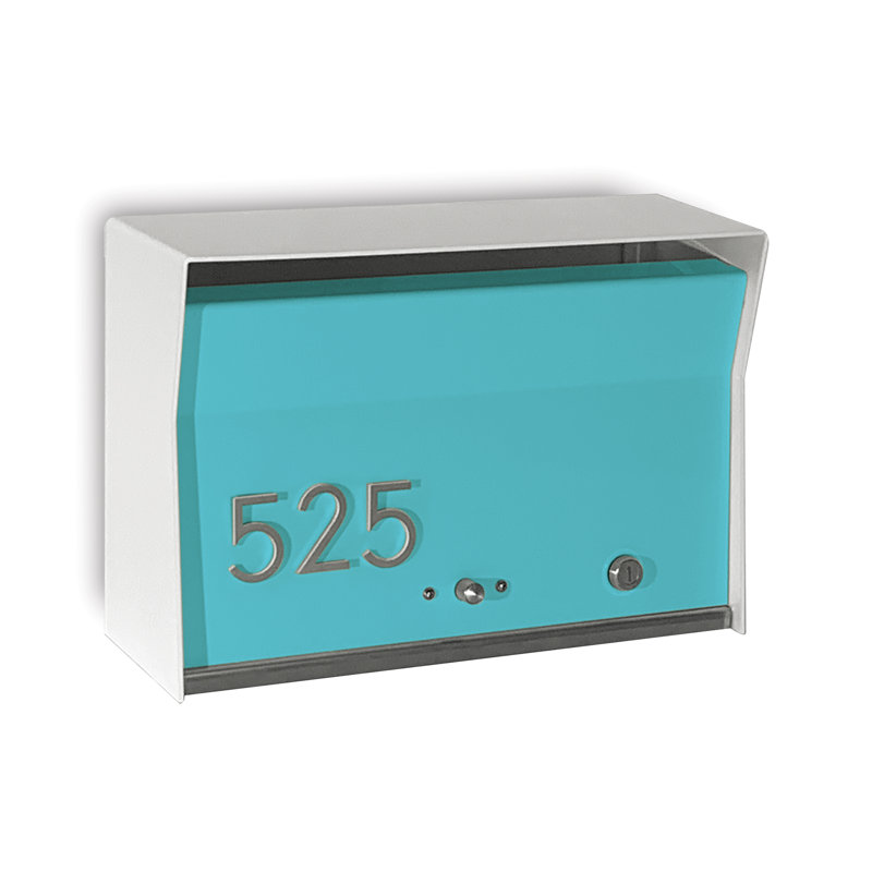 Boîte aux lettres murale verrouillable RetroBox, Blanc / Écume de mer