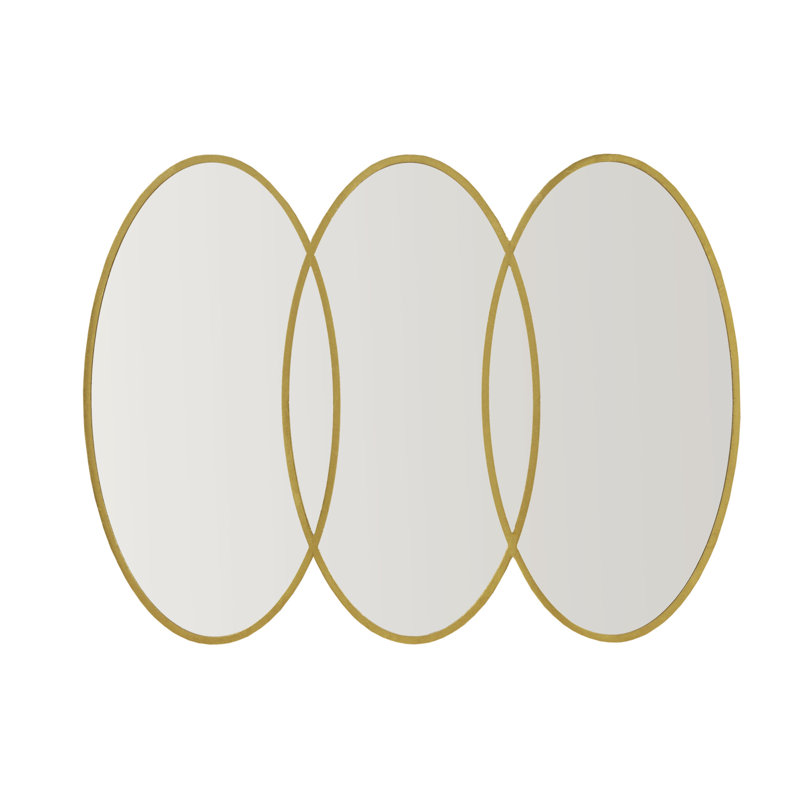 Eclipse Trio Overlapping Oval Gold Wall Mirror