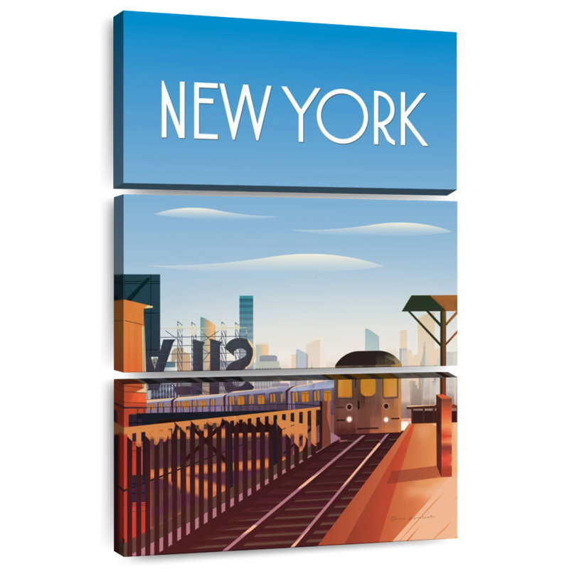 Train de New York, H 50 po x l 32 po