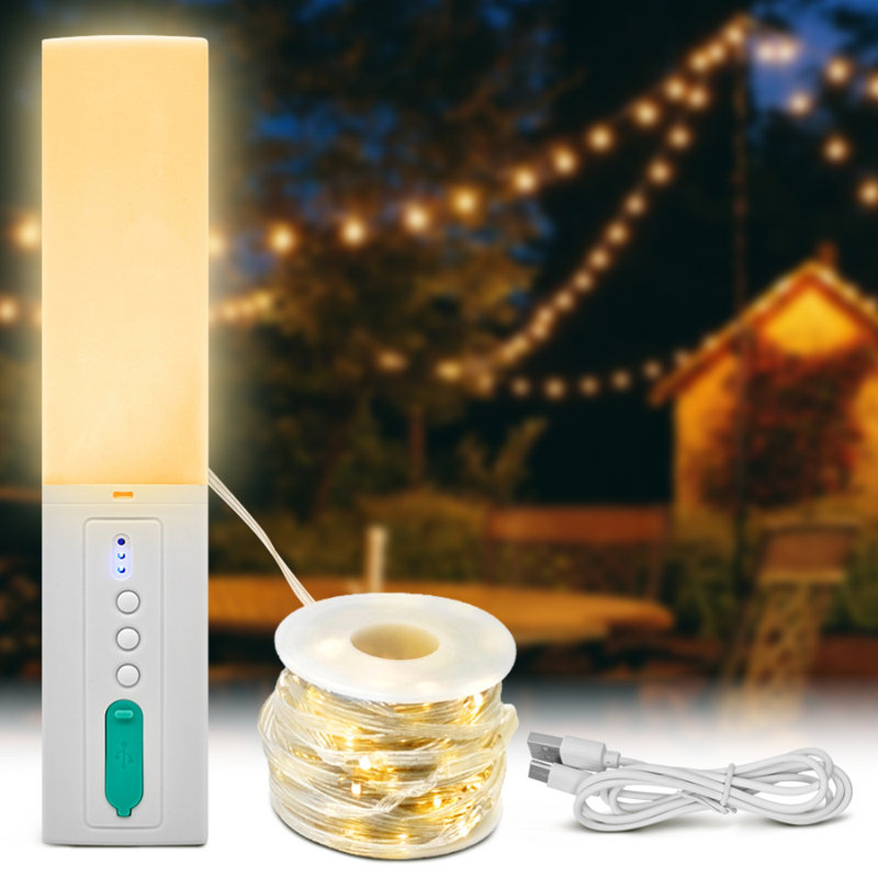 7 Colors Camping String Lights - Handheld Portable Led Fairy Lights With 4 In 1 Retractable Design, Colorful Glow Stick Roll Up For Tent, Yard, Patio, Hiking, Climbing, Multicolor Outdoor Party Lights (Tent-Shaped)