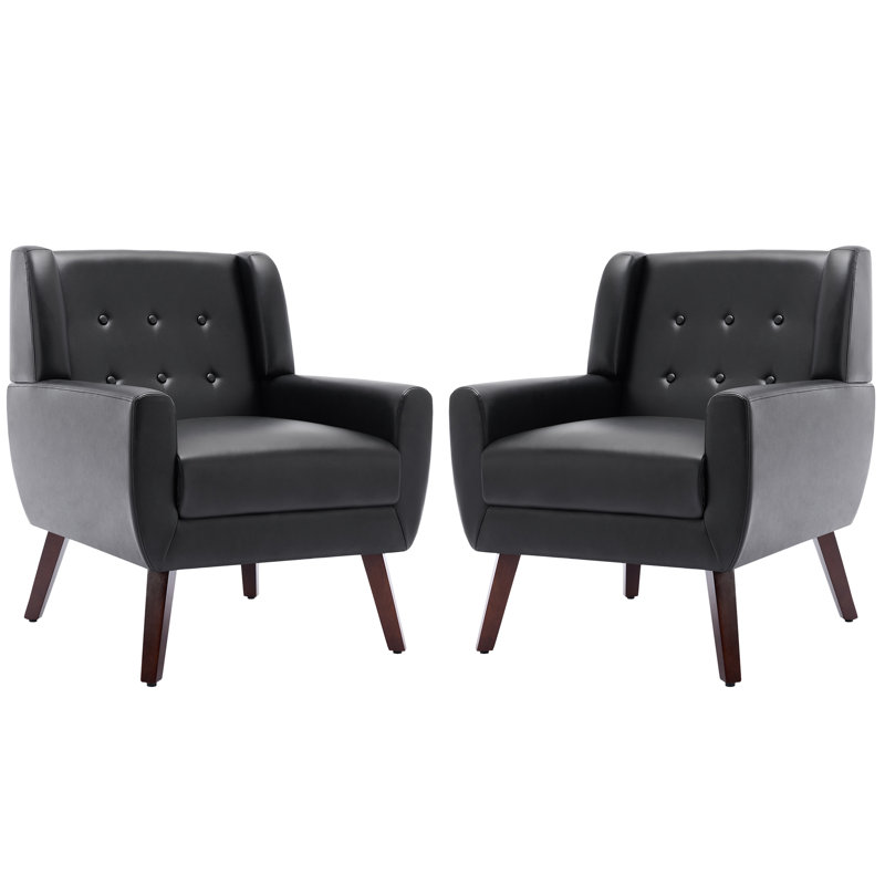 Fauteuil d'appoint Jaqueze, Similicuir noir