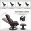Fauteuil inclinable inclinable de massage avec repose-pieds, pivotant à 360 °, similicuir, télécommande et amp; Poche latérale, brun noyer | Brun | Bois