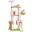 Grands condos pour chat et arbres à chat, tour de fleurs rose en peluche de 74 po pour la maison