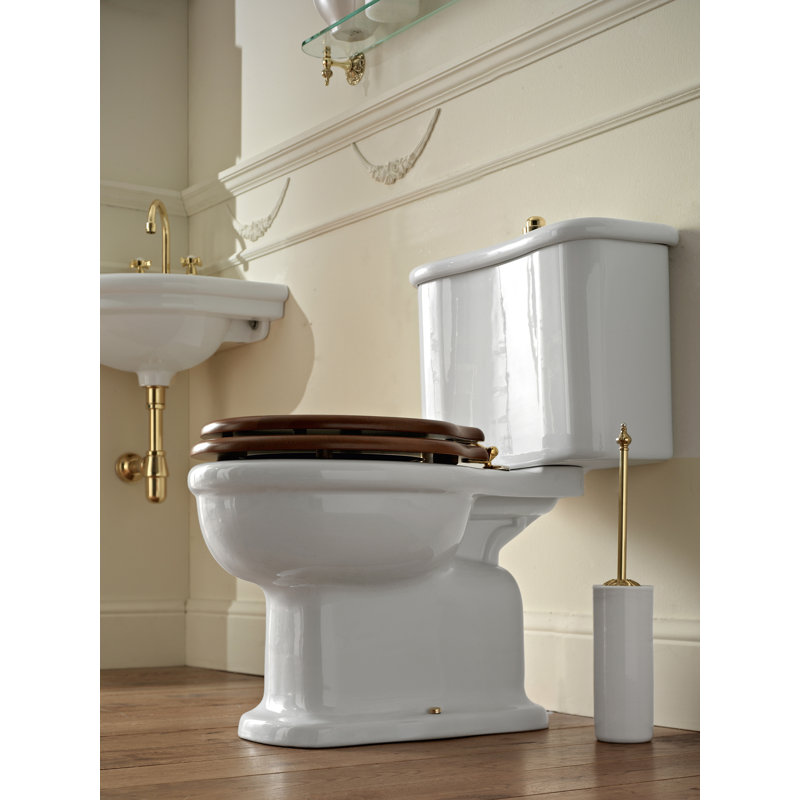 Stained Beech Hinges Elongated Standard Toilet Seat