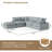 Upholstered 5 - Pieces Cloud Sofa, Modular Sectional Sofa with Removable Cover for Living Room, Bedroom-1192997825