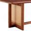 Table basse rectangulaire de style chinois en imitation de vent en rotin de couleur noyer, table basse rectangulaire en bois massif, petite table de salon familiale.
