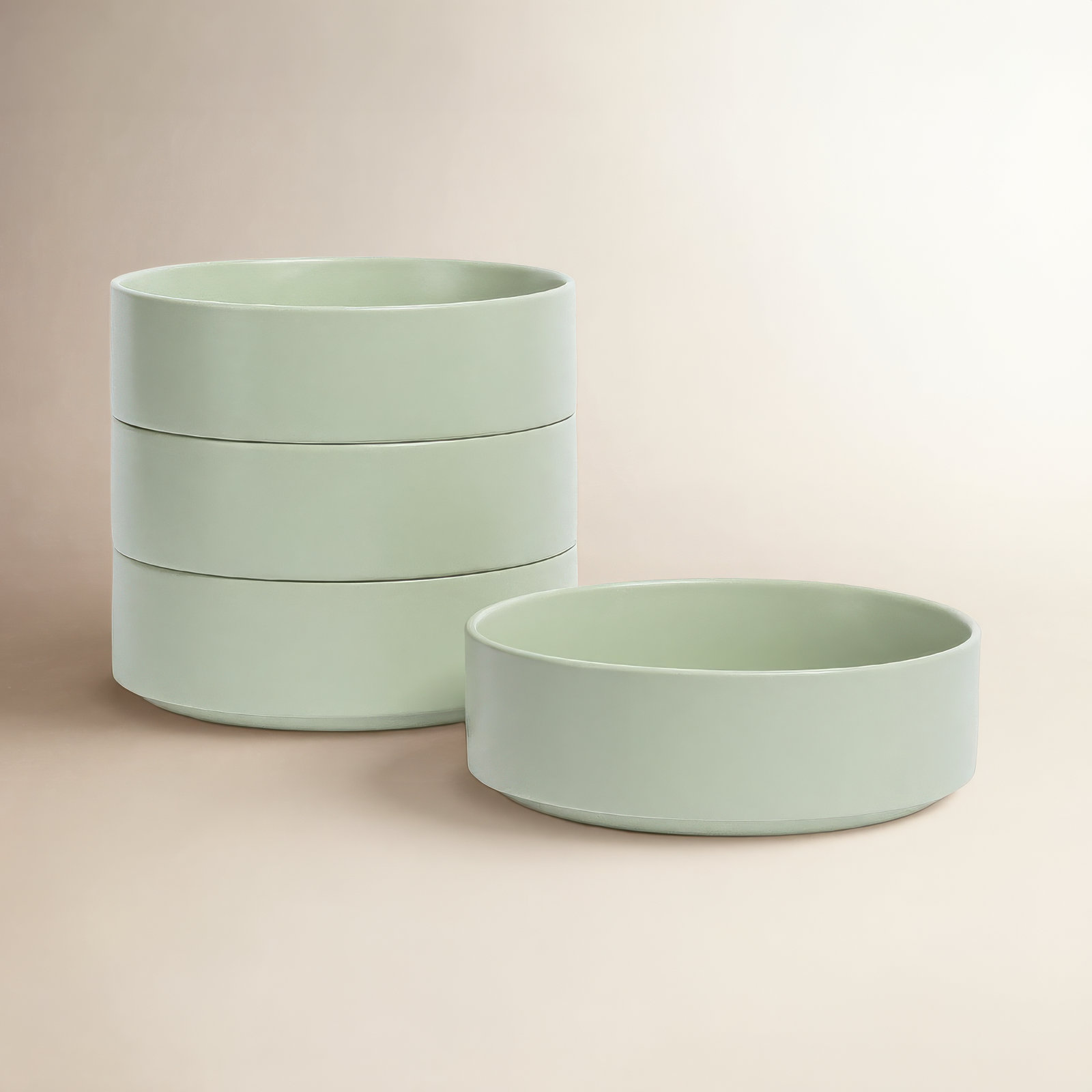 Stackable Stoneware Cereal Bowl, Green