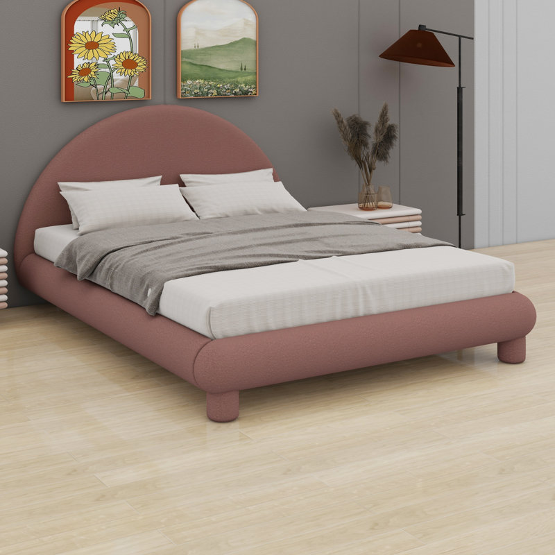 Base de lit tapissier Minimalist, Grand lit, Rouge brun-roux