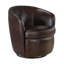 Fauteuil pivotant de luxe avec 100% cuir fleur, base en bois massif, structure pivotante à 360 degrés, housse de siège amovible,-245640645