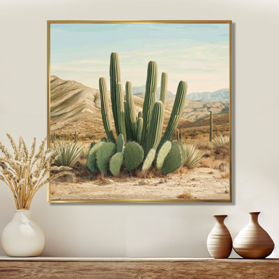 Cactus et les montagnes du désert III - Cactus grand, art mural