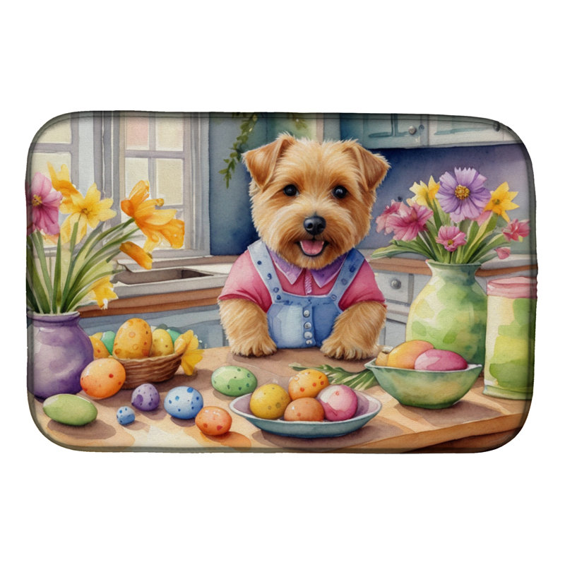 Tapis de séchage Decorating Pâques Norfolk Terrier