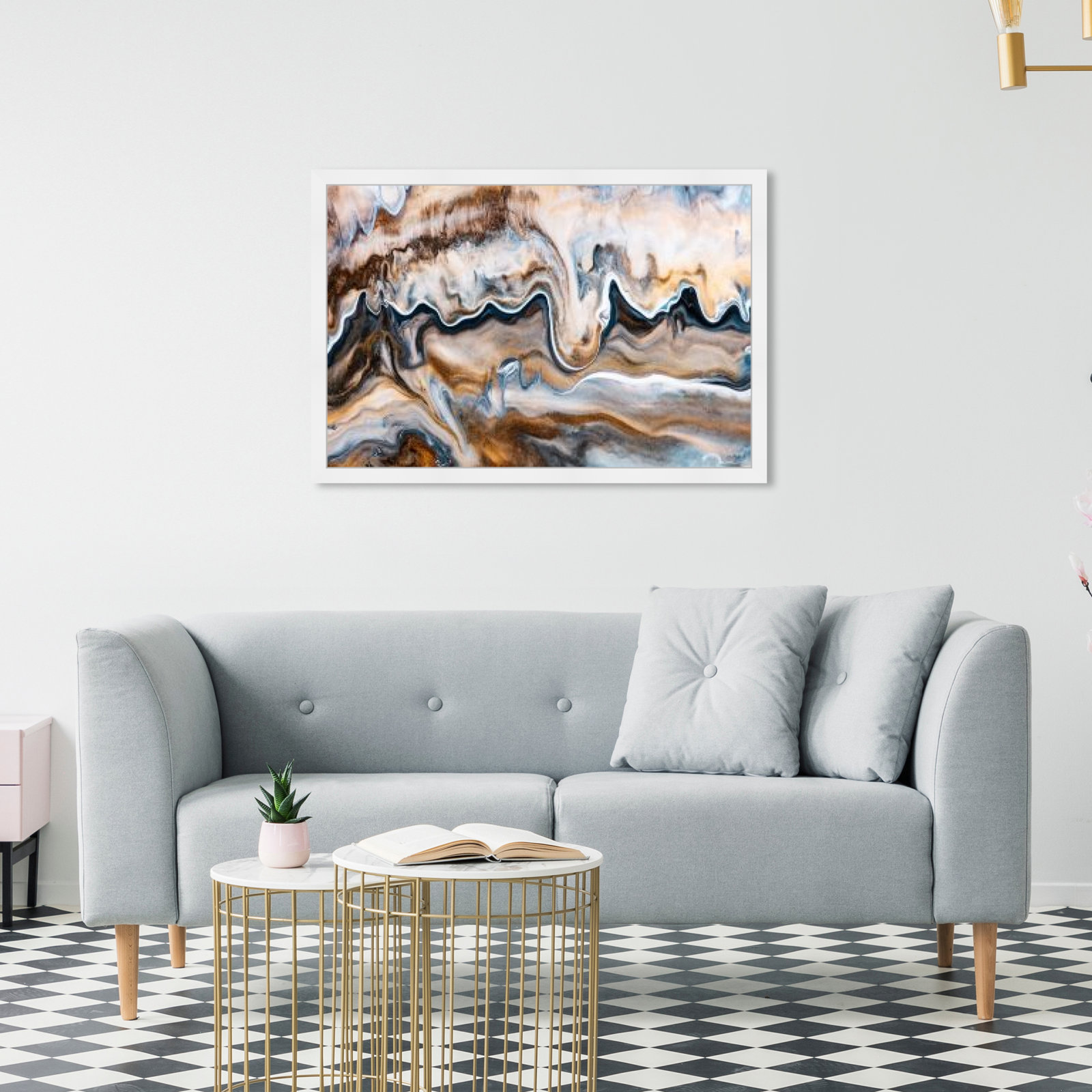 Copper And Blues by Oliver Gal, White, 22" H x 32" W x 0.5" D