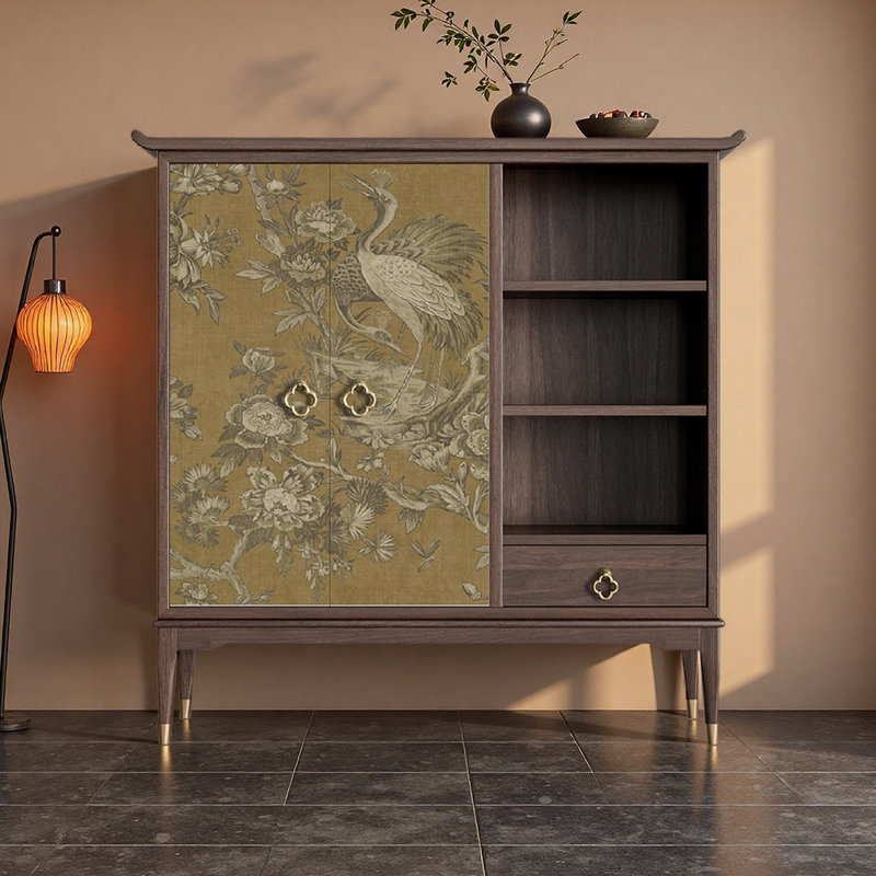 Buffet minimaliste haut de gamme de style chinois rétro, Noyer