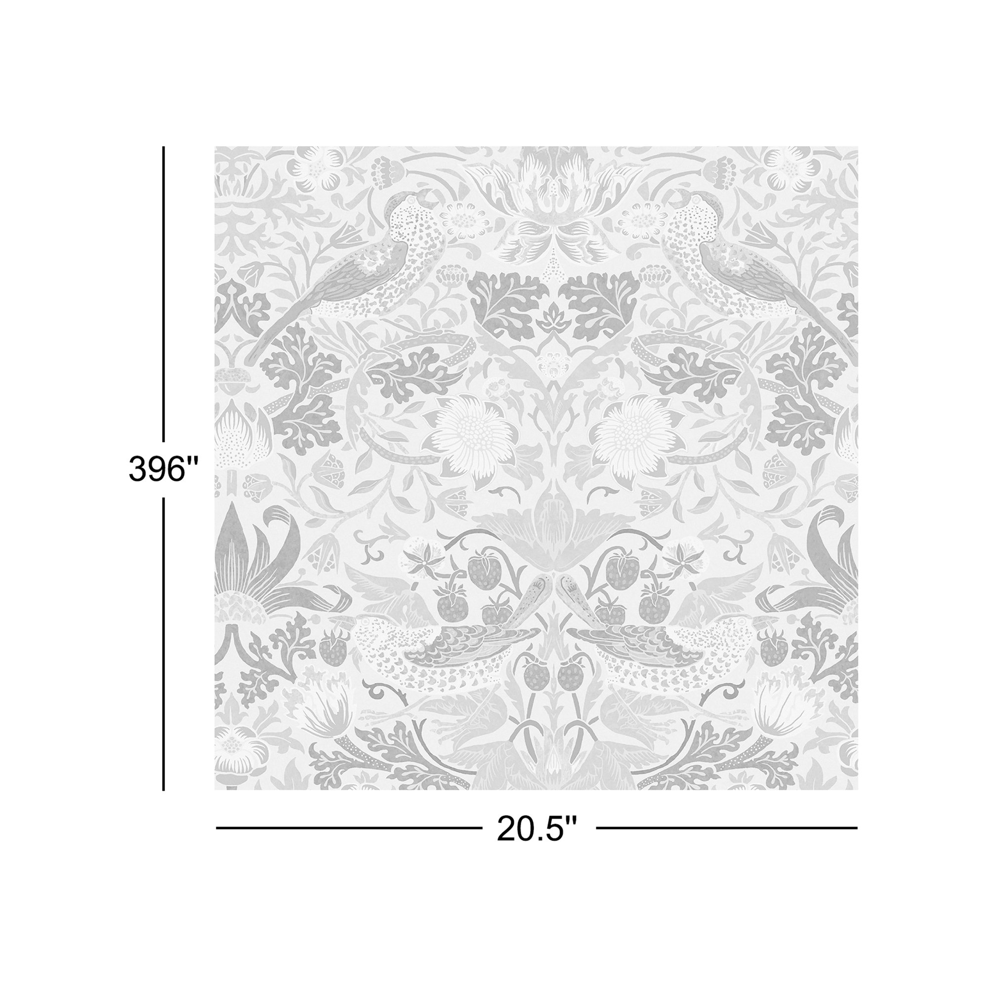 Floral Wallpaper, Fibrous Charcoal