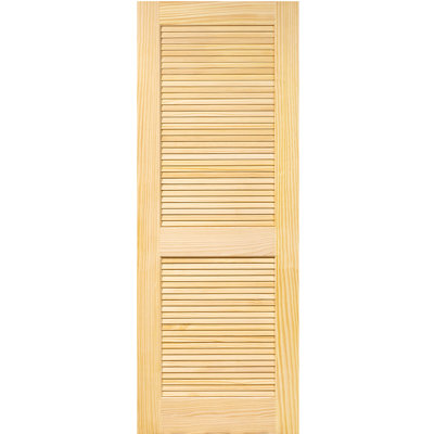 Louvered Solid Wood Unfinished Slab Standard Door