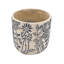 S / 2 pots à sable et ciment gris avec motif floral bleu-1114112238