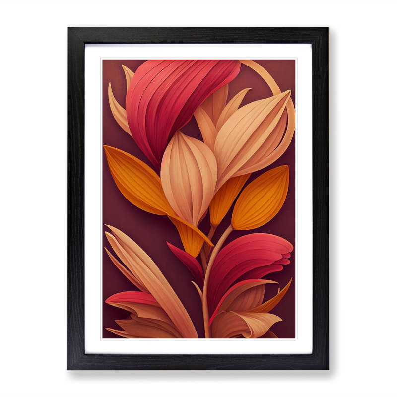 Flowers No.1 - Single Picture Frame Print, 64cm H x 46cm W x 2cm D, Black Framed
