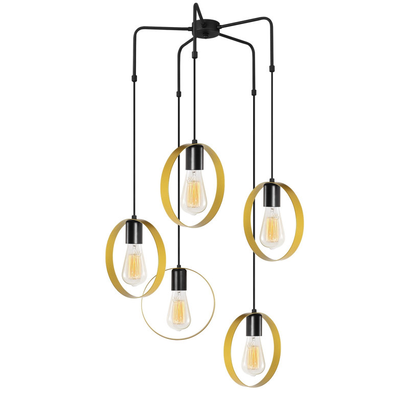 Luminaire suspendu géométrique à 5 lumières Ila