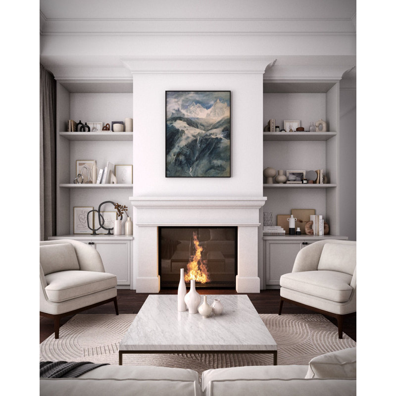Encadrement de cheminée en pierre coulée Dallas, Naturel / naturel, 10 po x 72 po x 53,5 po