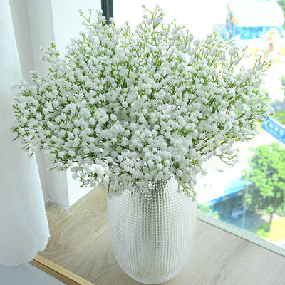 10 bouquets de fleurs de gypsophile artificielle pour fête de mariage, arrangement floral bricolage, décoration, maison, chambre à coucher, jardin, balcon, salon