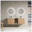 Meuble-lavabo mural 60 po avec lavabo en céramique blanche imitation chêne