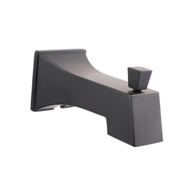 SUPPLYGIANT Tub Spout with Diverter 6" Square Bathtub Faucet with Decorative Matte Black Finish