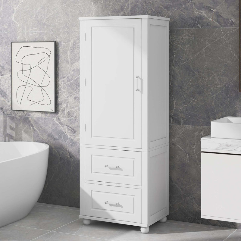 Azaan Freestanding Bathroom Cabinet, White