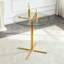 Table haute de bar ronde en verre, table de bar ronde de 36 pouces, plateau en verre trempé, support robuste à quatre colonnes chromées, convient aux tables de bar rondes transparentes dans les petits espaces.