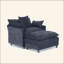 Fauteuil d'appoint rembourré en chenille de 39,4 po avec repose-pieds, fauteuil de lecture pour chambre à coucher 39,4 po-121227135