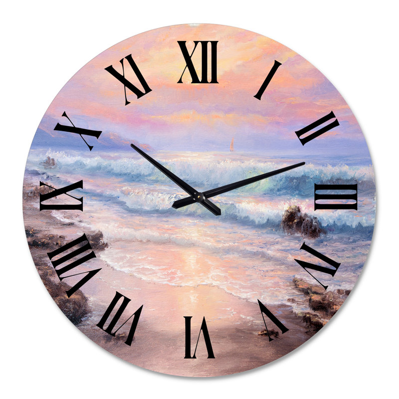 Horloge murale nautique et côtière pastel, Grand