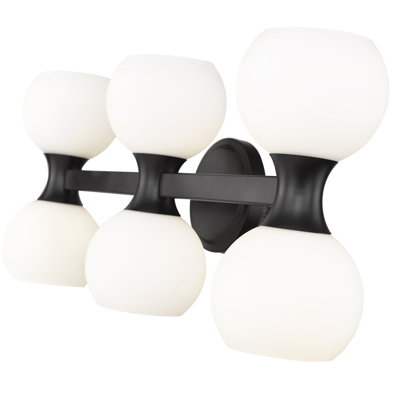 6 - Light Dimmable Vanity Light, Matte Black