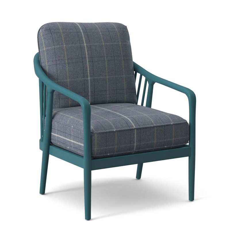 Guinevere Armchair, Lapis Plaid; 0126-63, Sea Glass