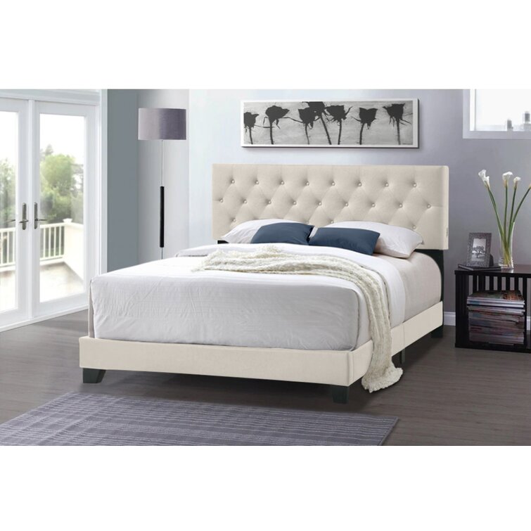 Ide Solid Wood Tufted Low Profile Standard Bed