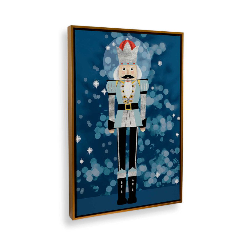 Casse-noisette classique en bleu II, reproduction sur toile dans un cadre américain, Cadre doré