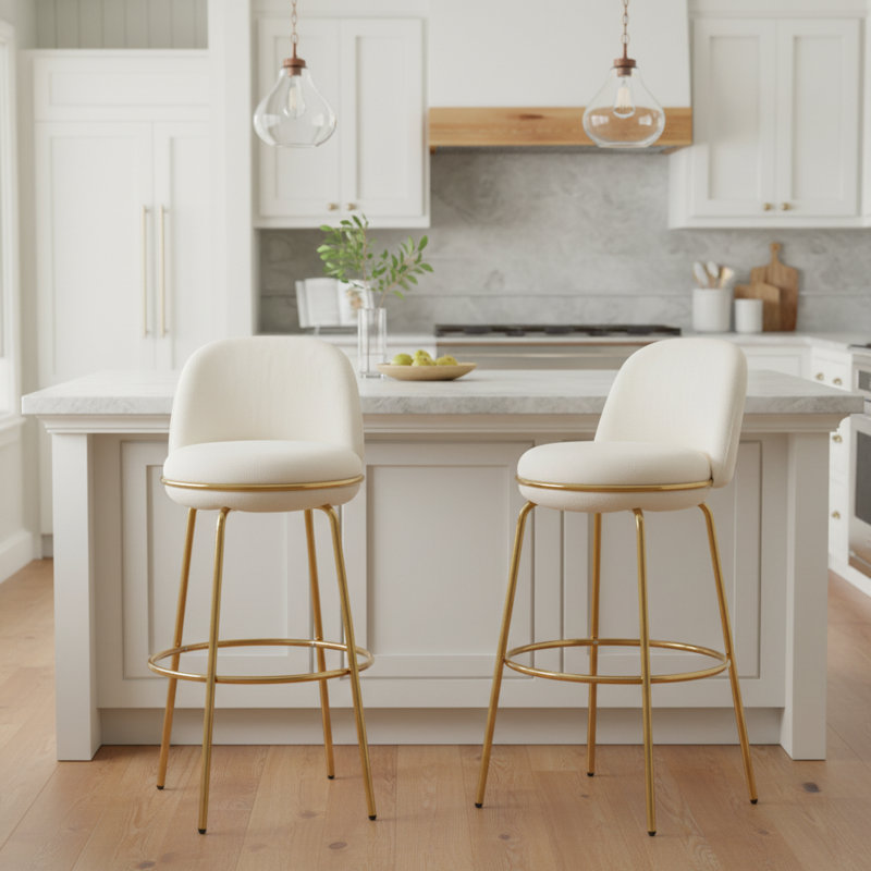  Ensemble de 2 tabourets de bar Rio Claro, Beige