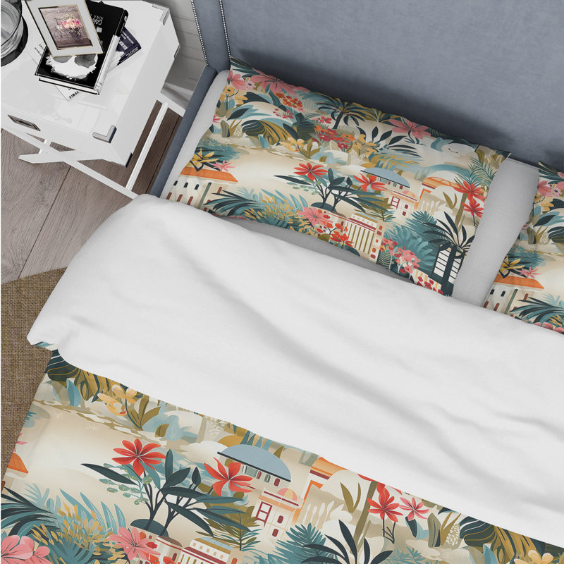 Urban Jungle Mirage II - Ensemble de housse de couette tropical - Microfibre de polyester