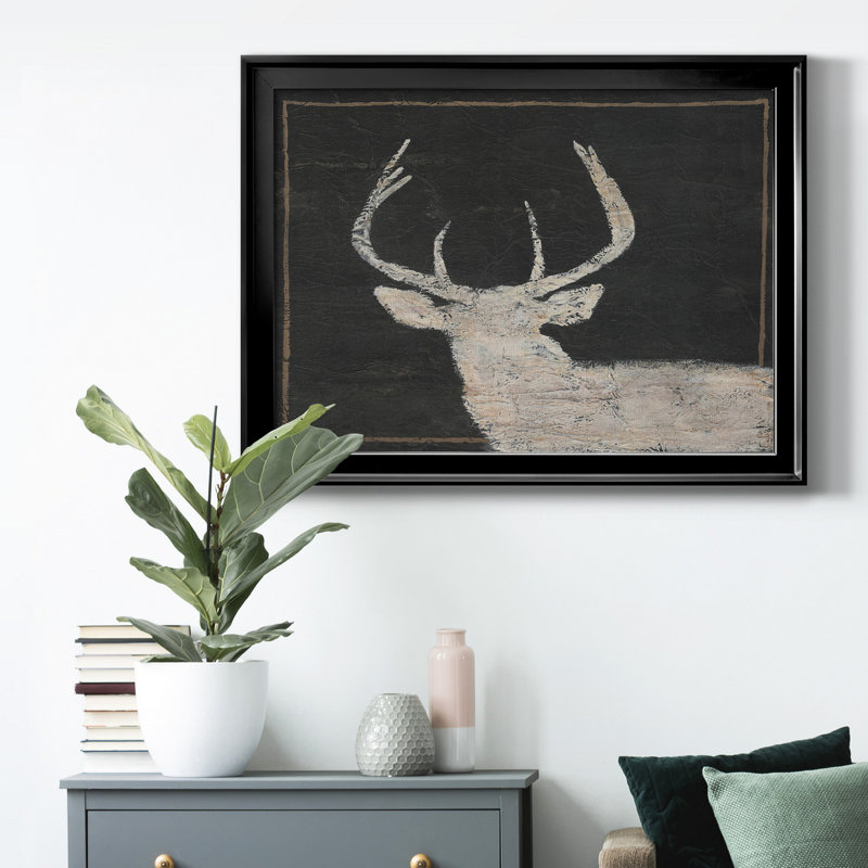Brow Tine Deer I, reproduction encadrée de qualité supérieure - prête à être accrochée, H 30,5 po x l 42,5 po x P 1 po