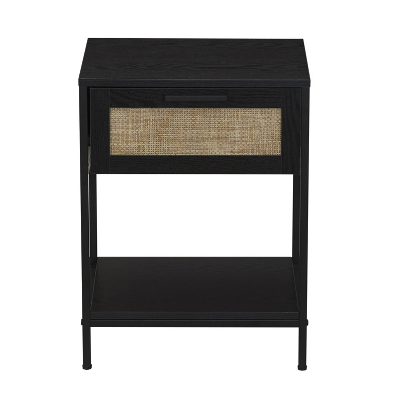 Table d'appoint Mock, Plateau noir / base noire