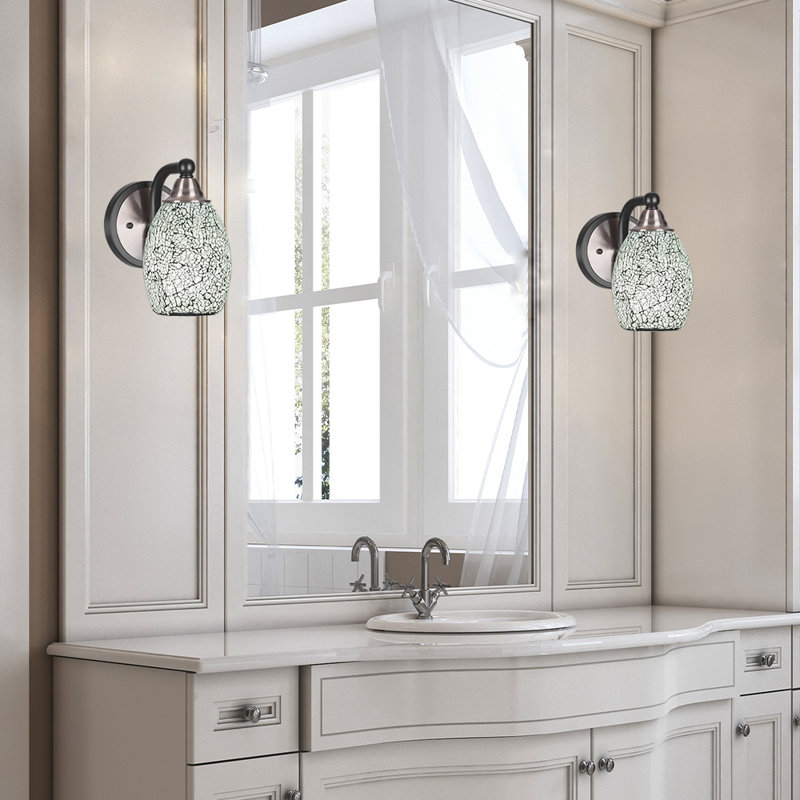 Michell 1-Light Wall Sconce, Matte Black/Brushed Nickel