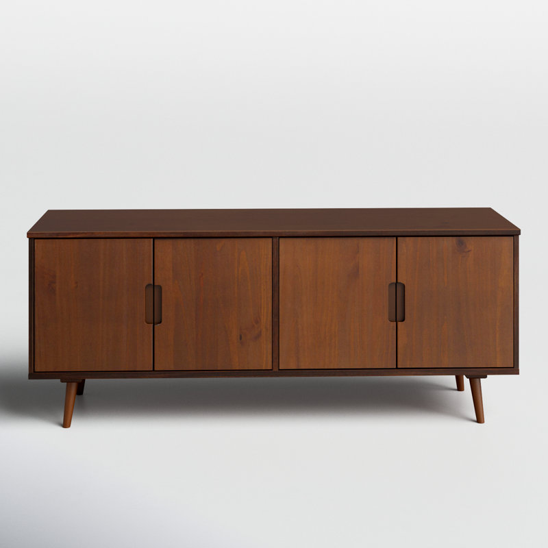 Angielina 60" Solid Wood 4-Door TV Stand for TVs up to 60", Walnut