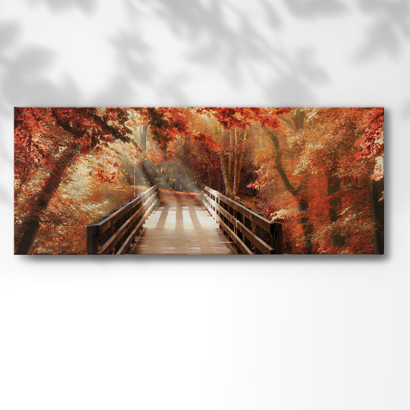 " Autumn Bridge ", 20" H x 50" W x 1.5" D