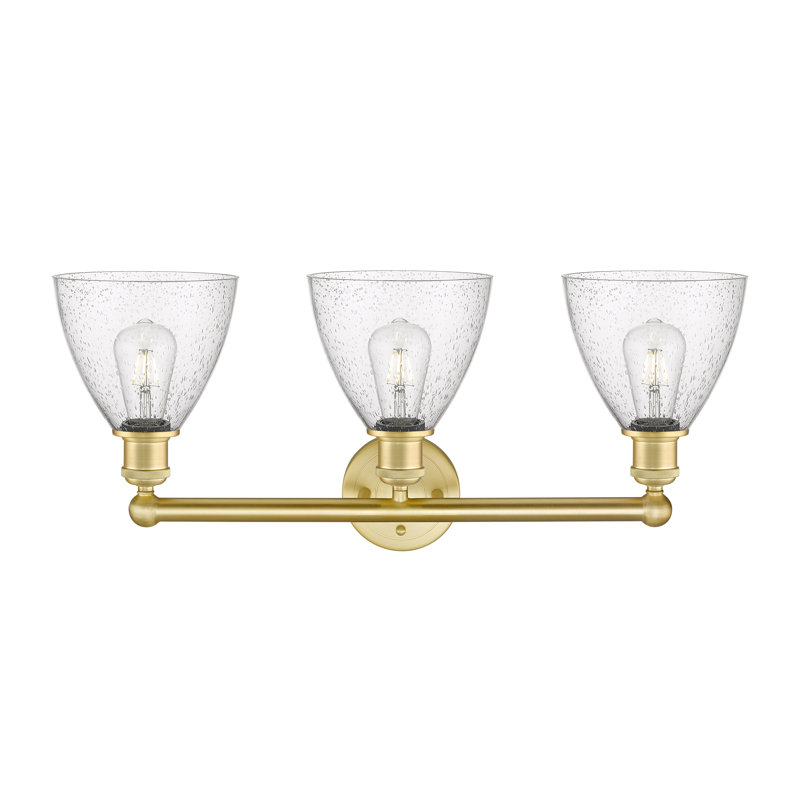 Éclairage pour meuble-lavabo de salle de bain 3 lumières 25,5 pouces Amane, Granuleux, Or satiné