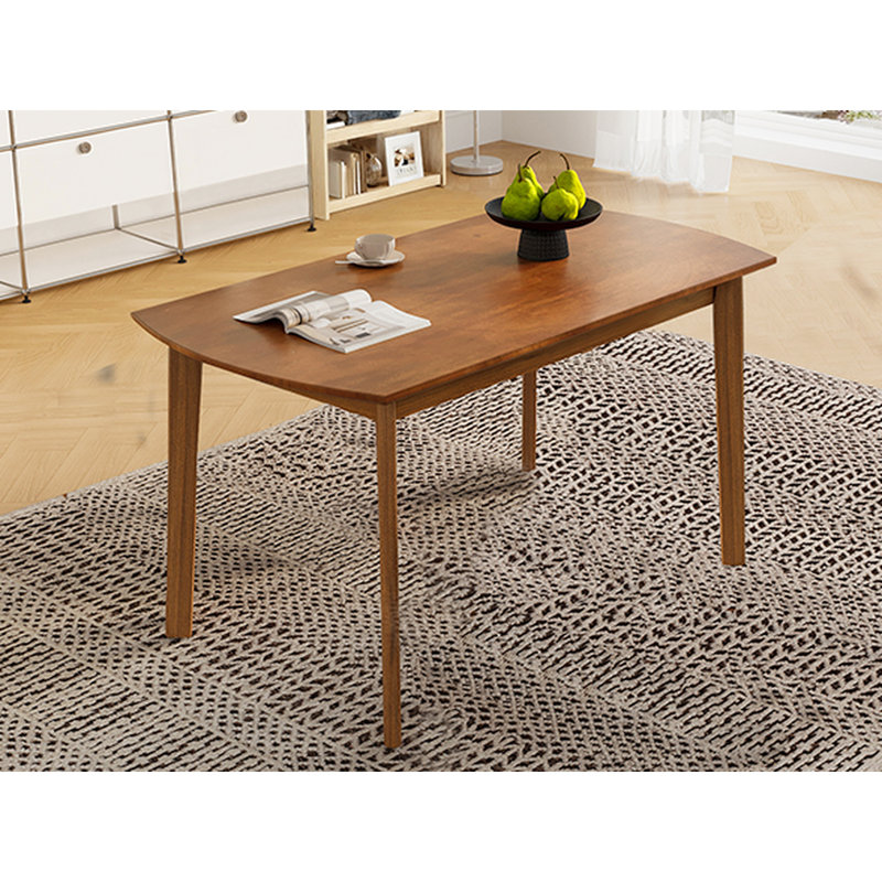 Table de salle à manger rectangulaire Mid-Century moderne 47,3 x 29,6 x 29,1 pouces, finition brune, 4 places, convient aux rassemblements de groupe de 47 pièces, fonctionnelles différentes