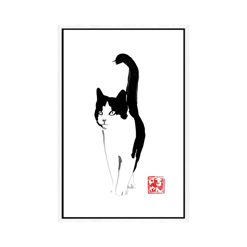 Stray Cat 1 Piece Wall Art on Canvas, 101.6 cm H x 66.04 cm W, White Framed