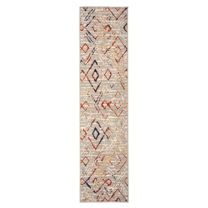 Geometric Indoor Rug, Runner 2' x 8'
